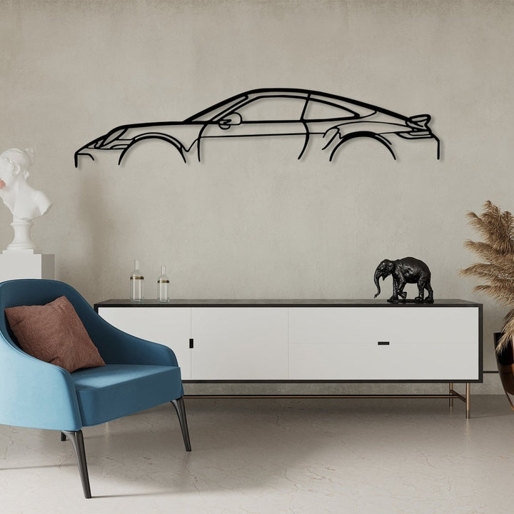 911 Turbo S 992 Metal Car Silhouette Wall Art - BrossHome Metal Wall Art