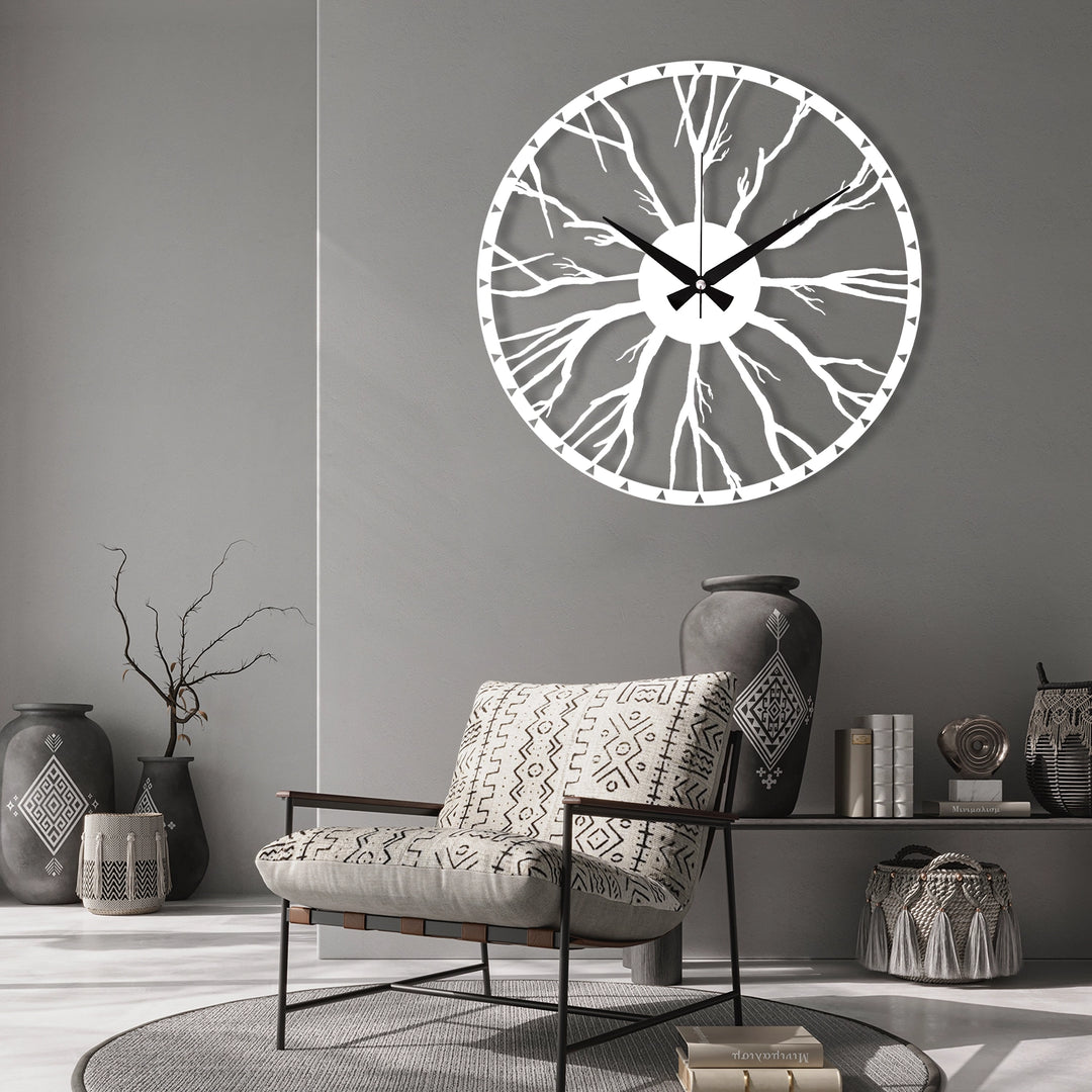 ROOT ENCLOSED METAL WALL CLOCK