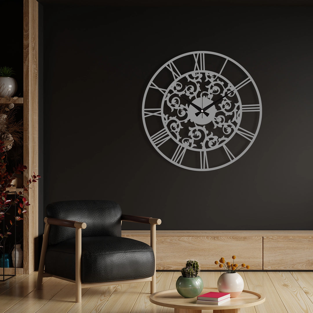 STYLISH EMBROIDERED METAL WALL CLOCK