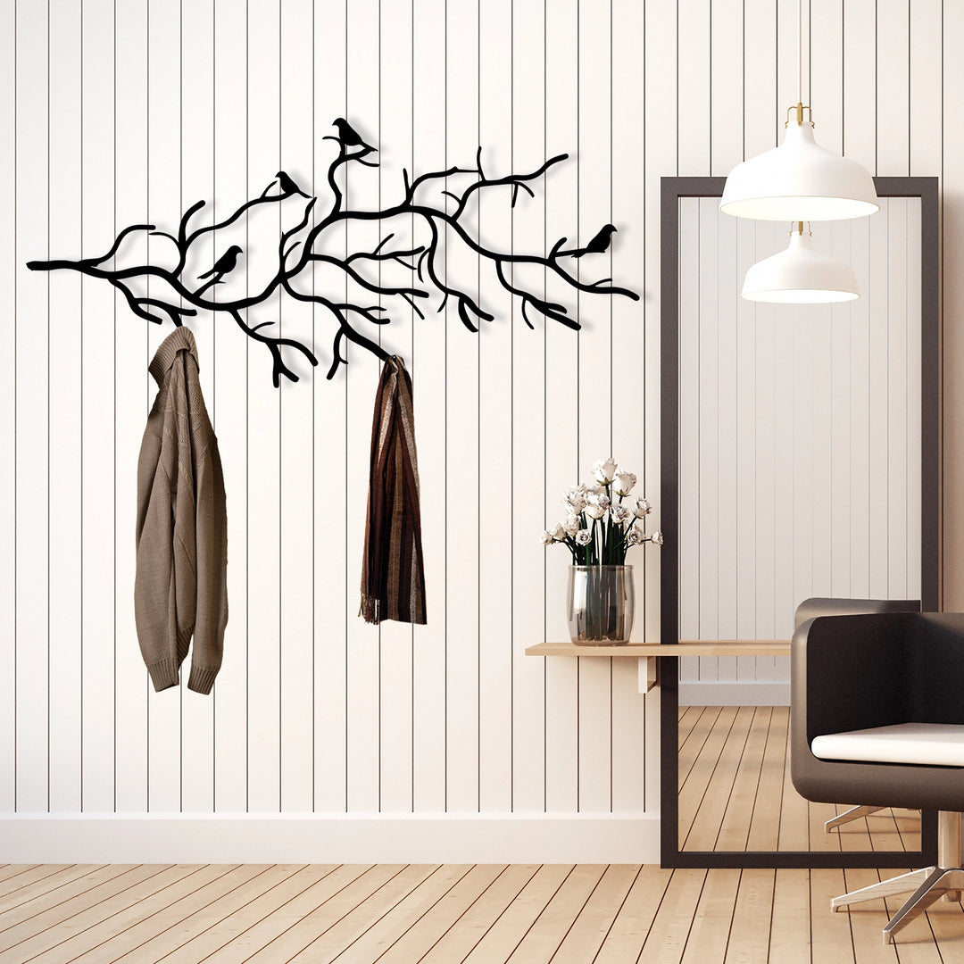 Branch Harmony Metal Wall Coat Rack - 6 