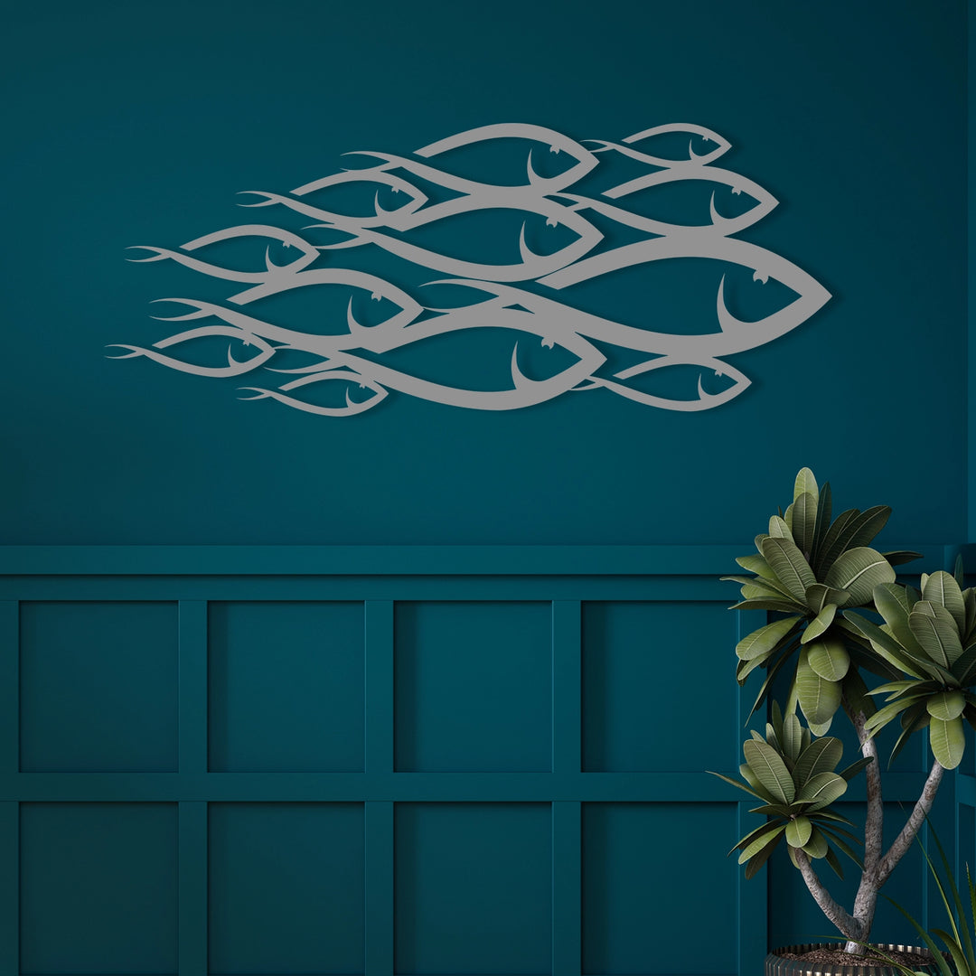 School Of Fish Metal Wall Decor