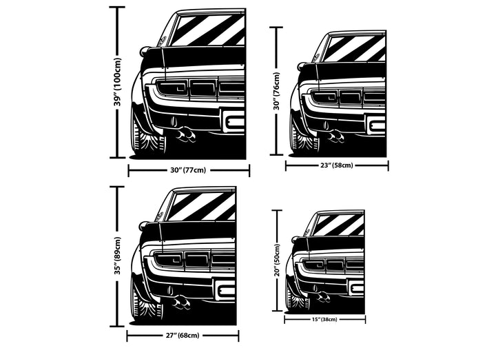 Celica TA22 Car Silhouette Metal Wall Art (Rear View)