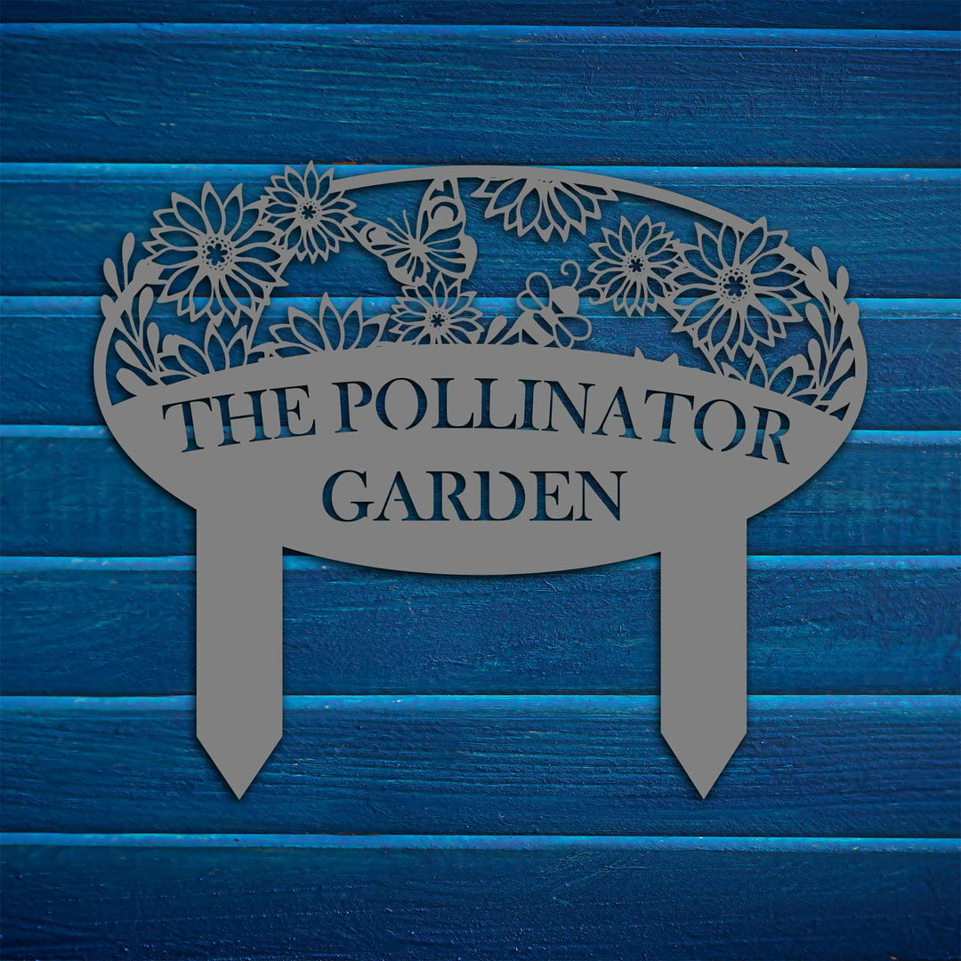 Personalized Garden Sign (Name, Flowers, Butterfly, and Bee)