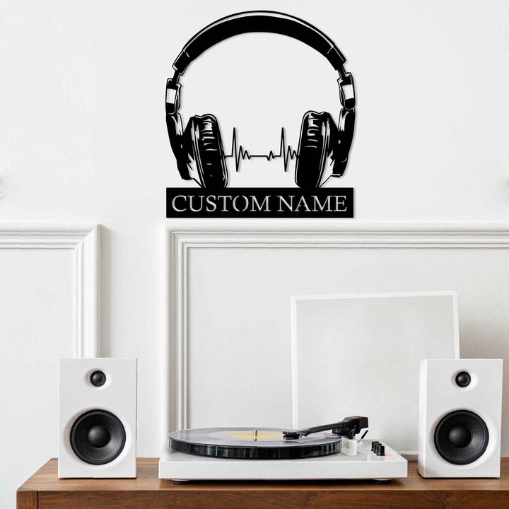 Music Headphones Metal Wall Art