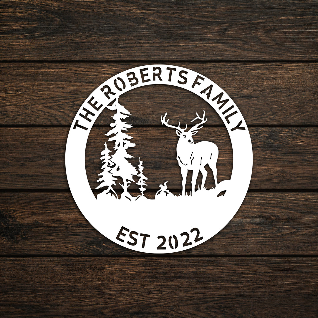 Personalized Metal Deer Wall Sign