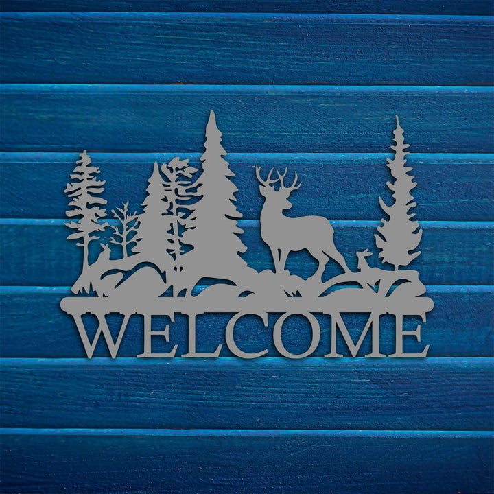 Metal Deer Welcome Sign