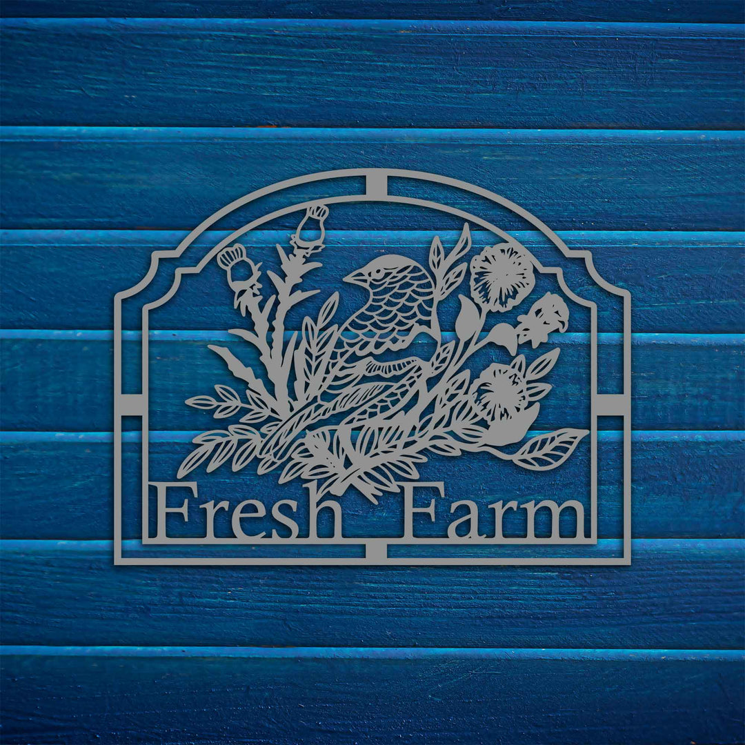 Metal Wall Farmhouse Name Sign