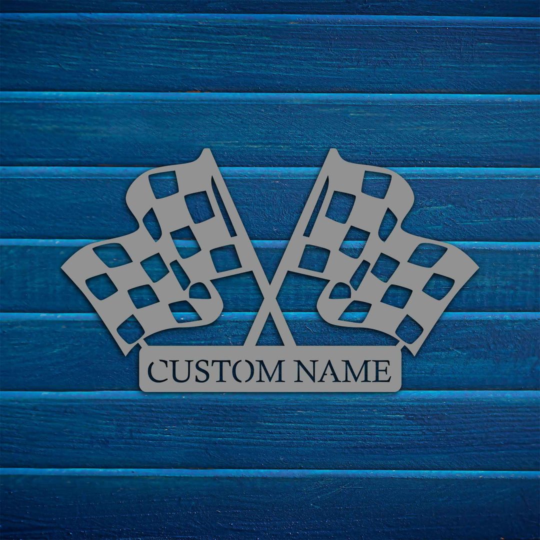 Custom Metal Wall Checkered Flag Sign