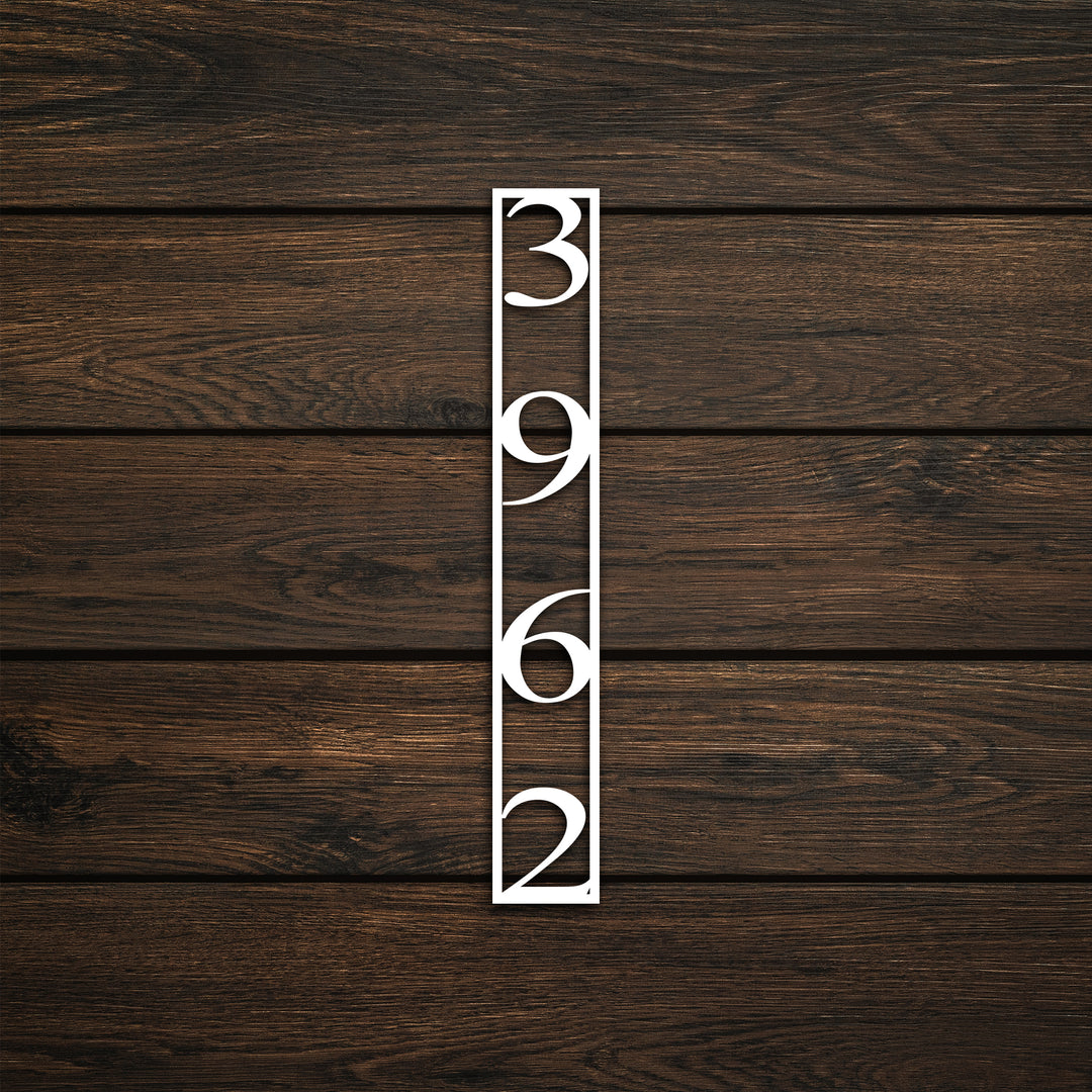 Vertical House Number Metal Garden Sign