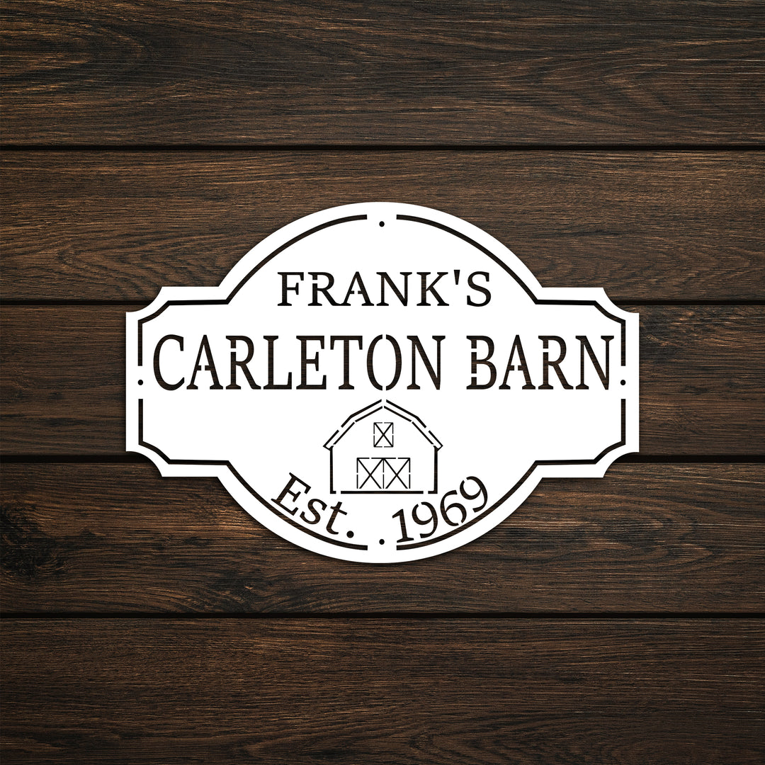 Custom Metal Farm Sign (With Family Name and Established Date)