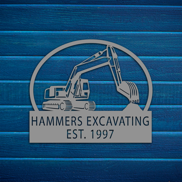 Hammer Excavating Metal Garden Sign