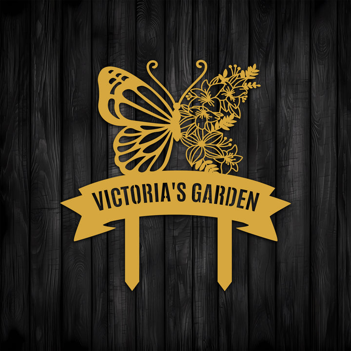 Butterfly Stake Metal Garden Sign