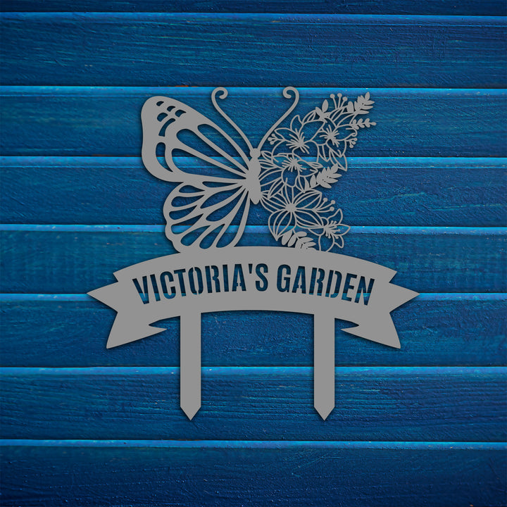 Butterfly Stake Metal Garden Sign