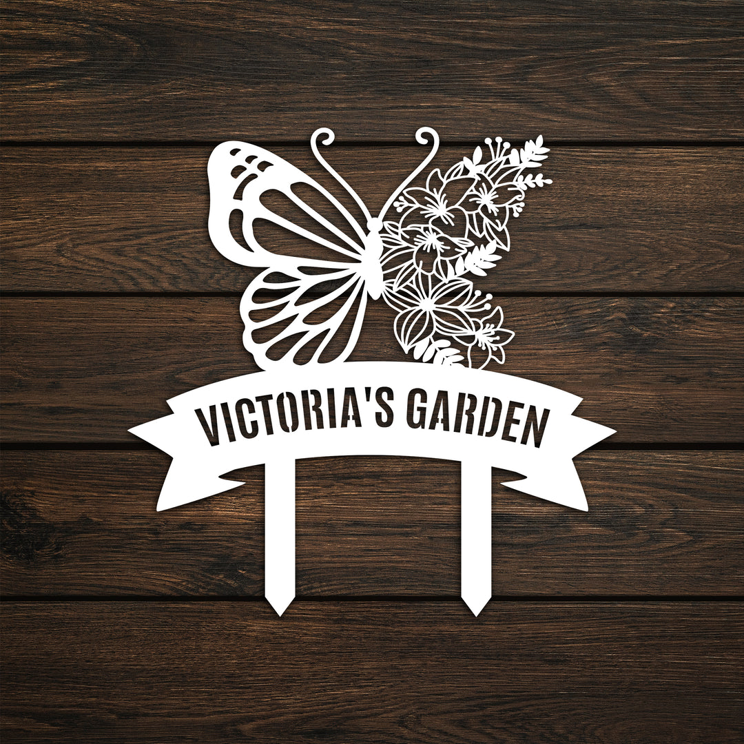 Butterfly Stake Metal Garden Sign