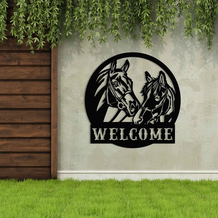 Welcome Horse Metal Garden Sign - 6