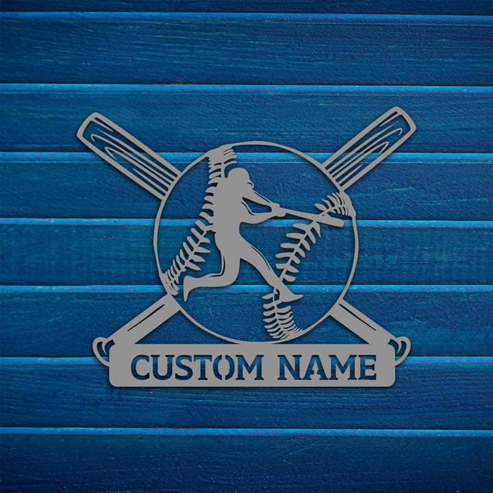 Personalized Metal Baseball Wall Art
