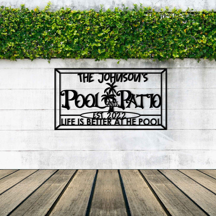 Pool Metal Garden Sign