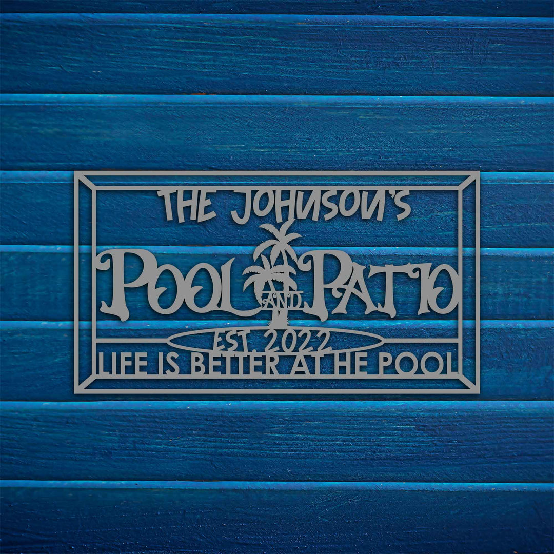 Pool Metal Garden Sign