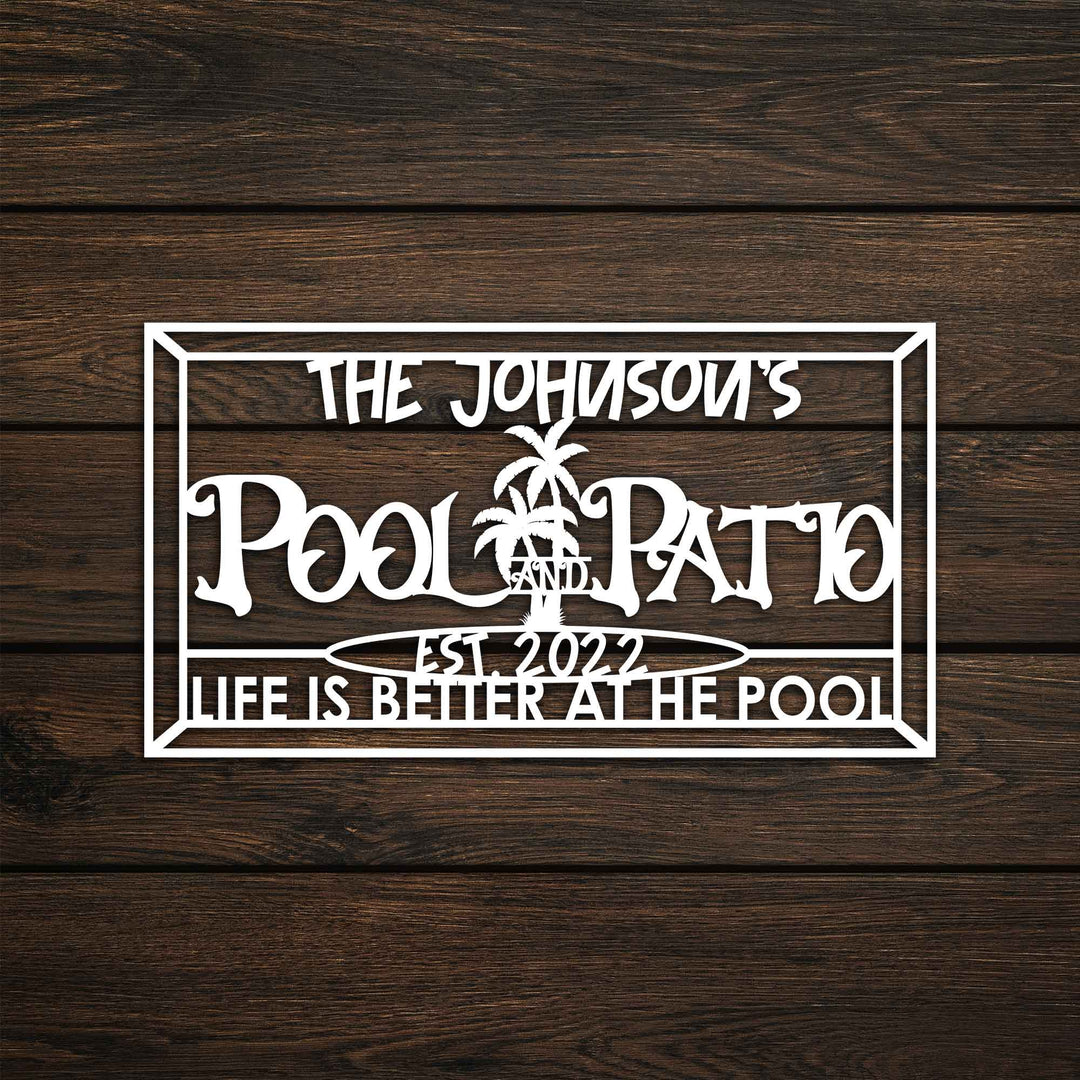 Pool Metal Garden Sign