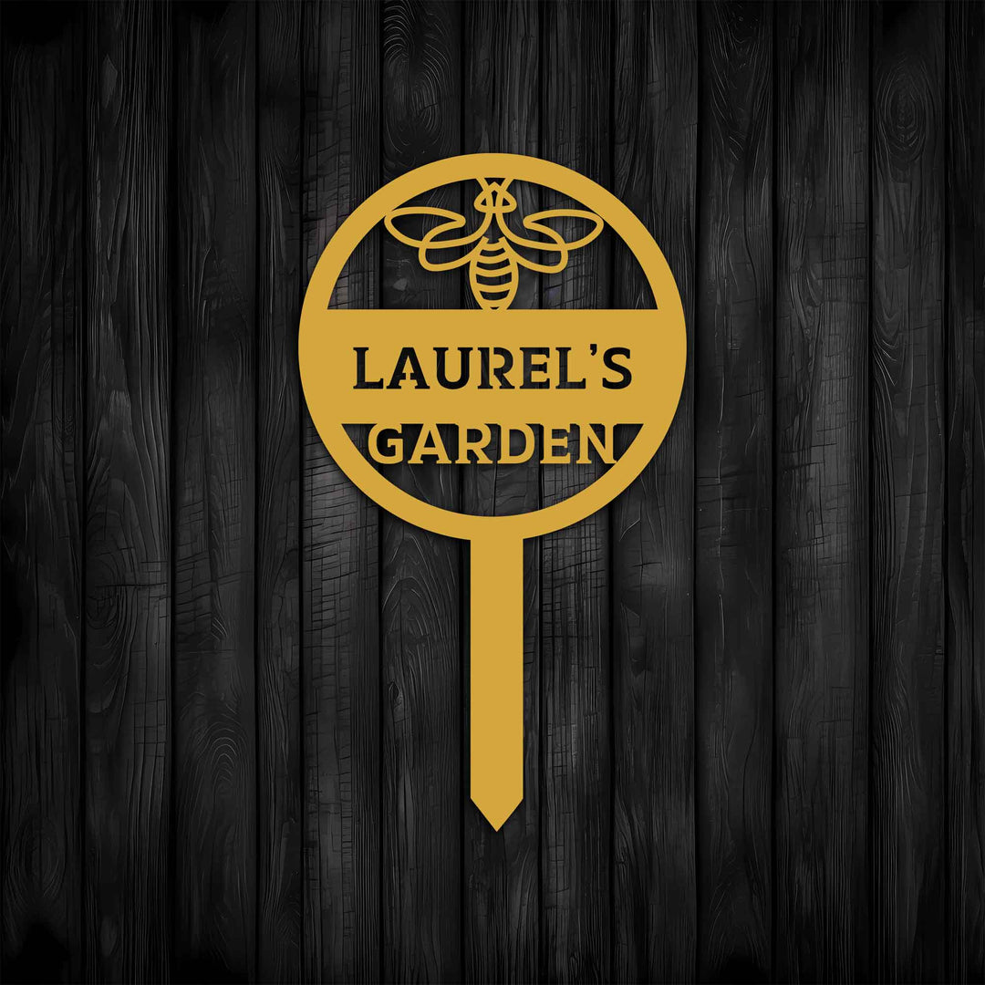 Custom Bee Stake Metal Garden Sign