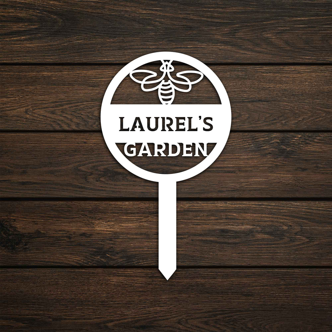 Custom Bee Stake Metal Garden Sign