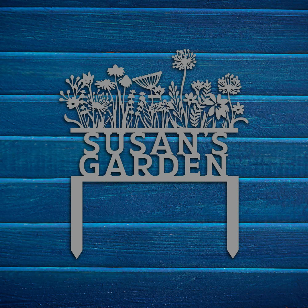 Flowery Custom Stake Metal Garden Sign