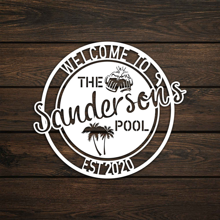 Beer Pool Metal Garden Sign