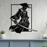 Minimalist Samurai warrior wall art for gaming room decor.