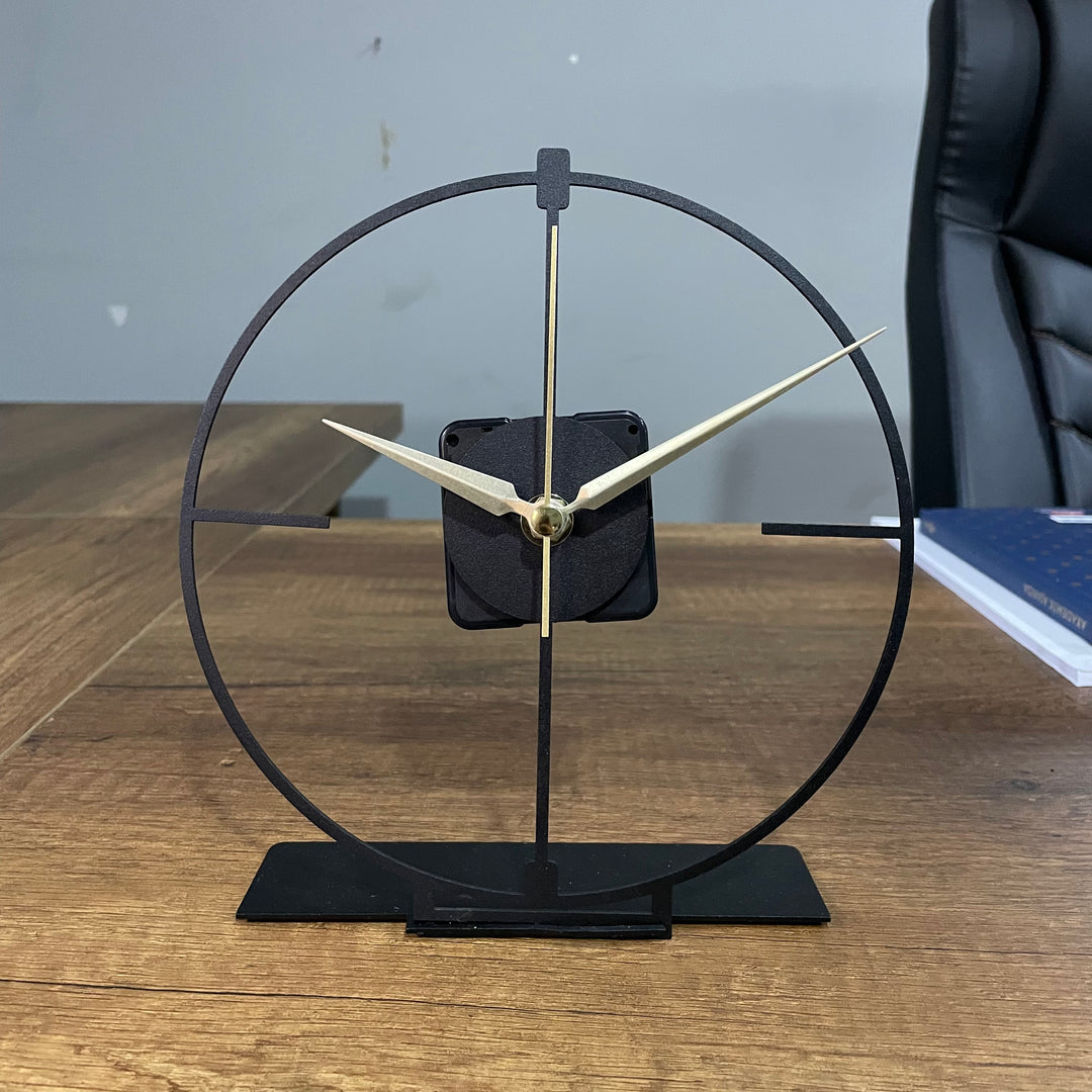 Small Simple Modern Black Tabletop Clock - 1