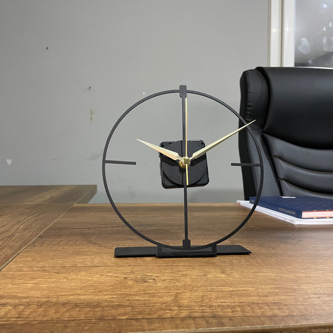 Small Modern Black Tabletop Clock  - 6