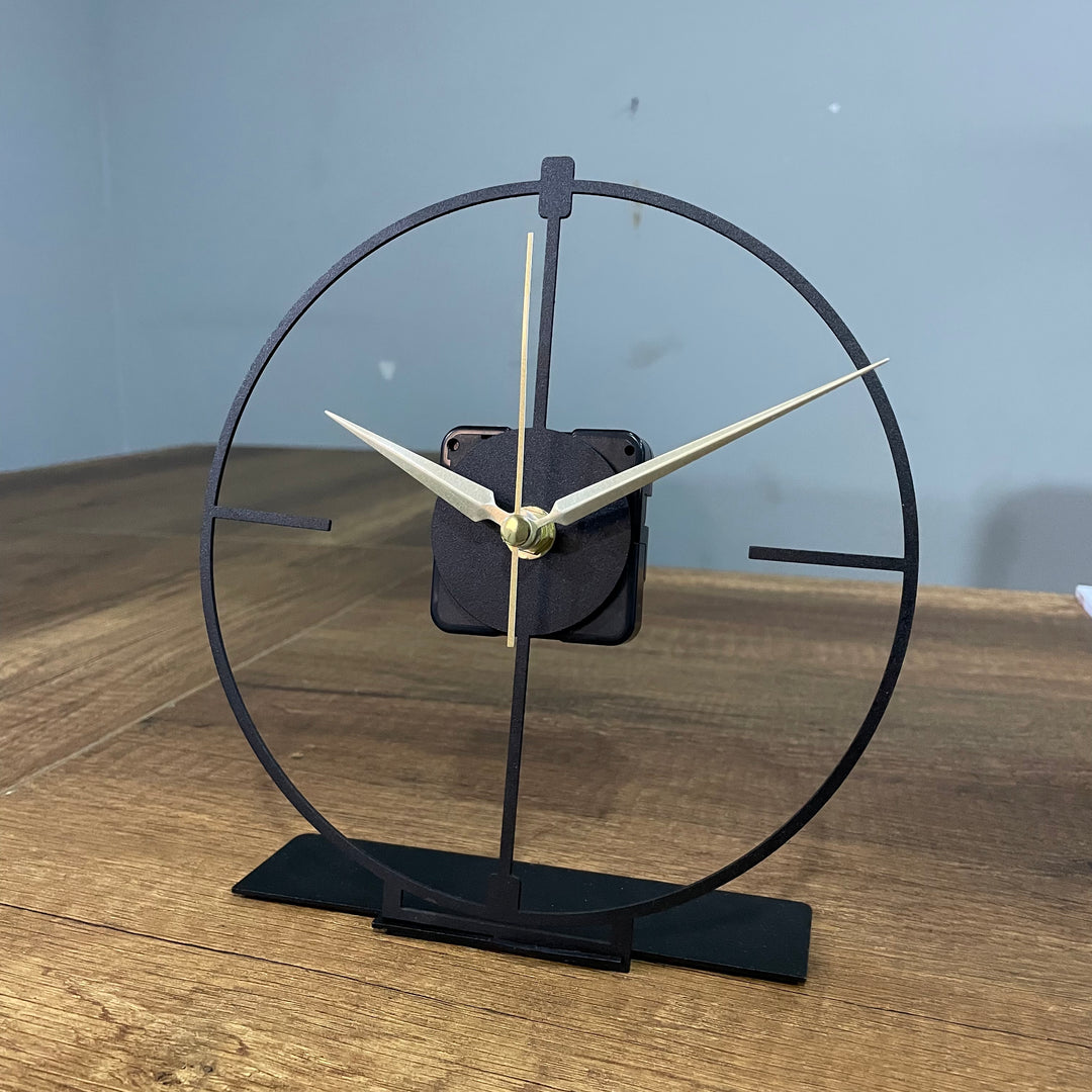 Small Modern Black Tabletop Clock  - 7