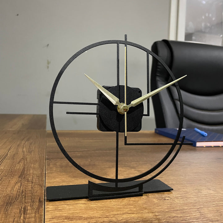 Modern Geometric Tabletop Clock With Minimalist Design - 4