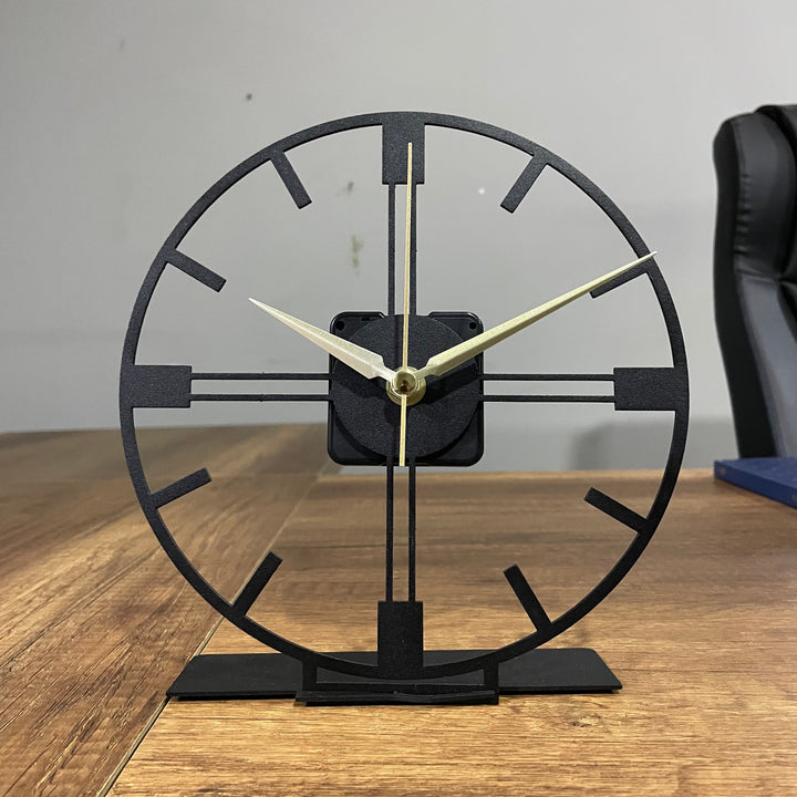 Minimal Large Black Tabletop Clock - 5