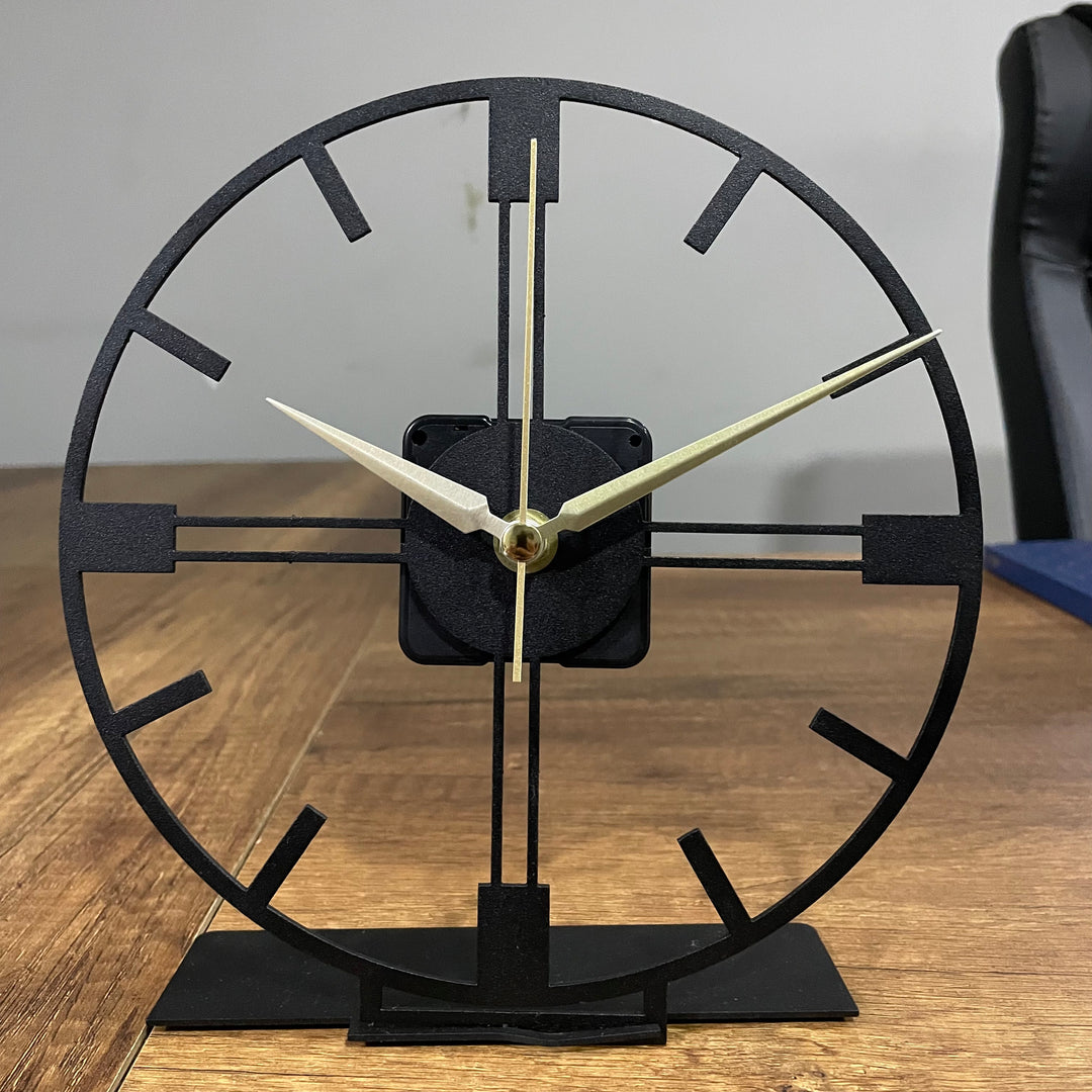 Minimal Large Black Tabletop Clock - 6