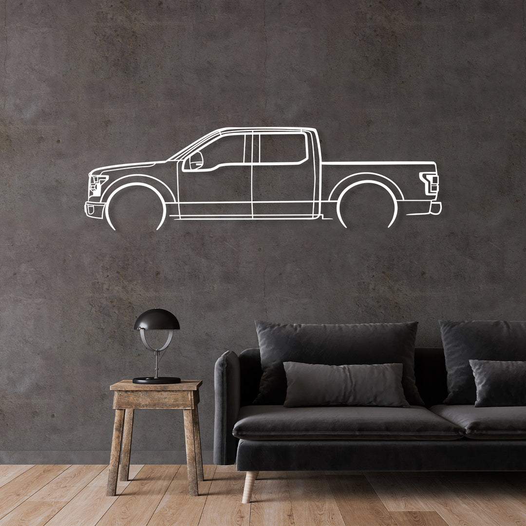 Truck Metal Sign (F150) - Metal Car Silhouette Wall Art