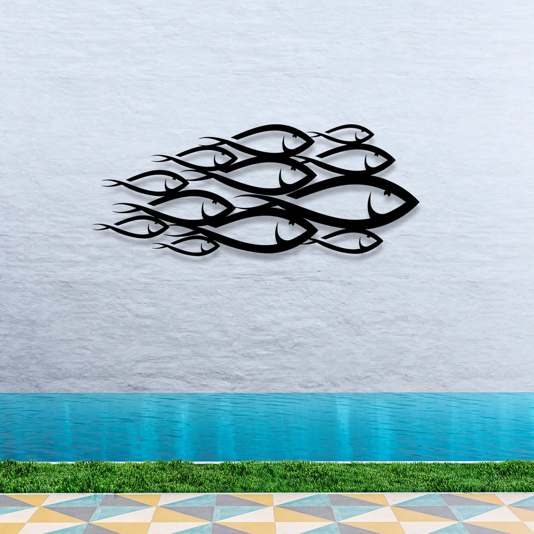 School Of Fish Metal Wall Decor - 5