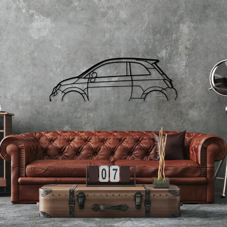 Abarth 595 Car Silhouette Wall Art - BrossHome Metal Wall Art