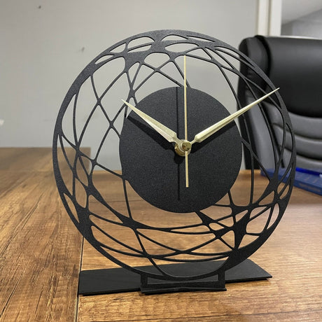 Abstract Artistic Tabletop Clock With Intricate Design - BrossHome Metal Wall Art