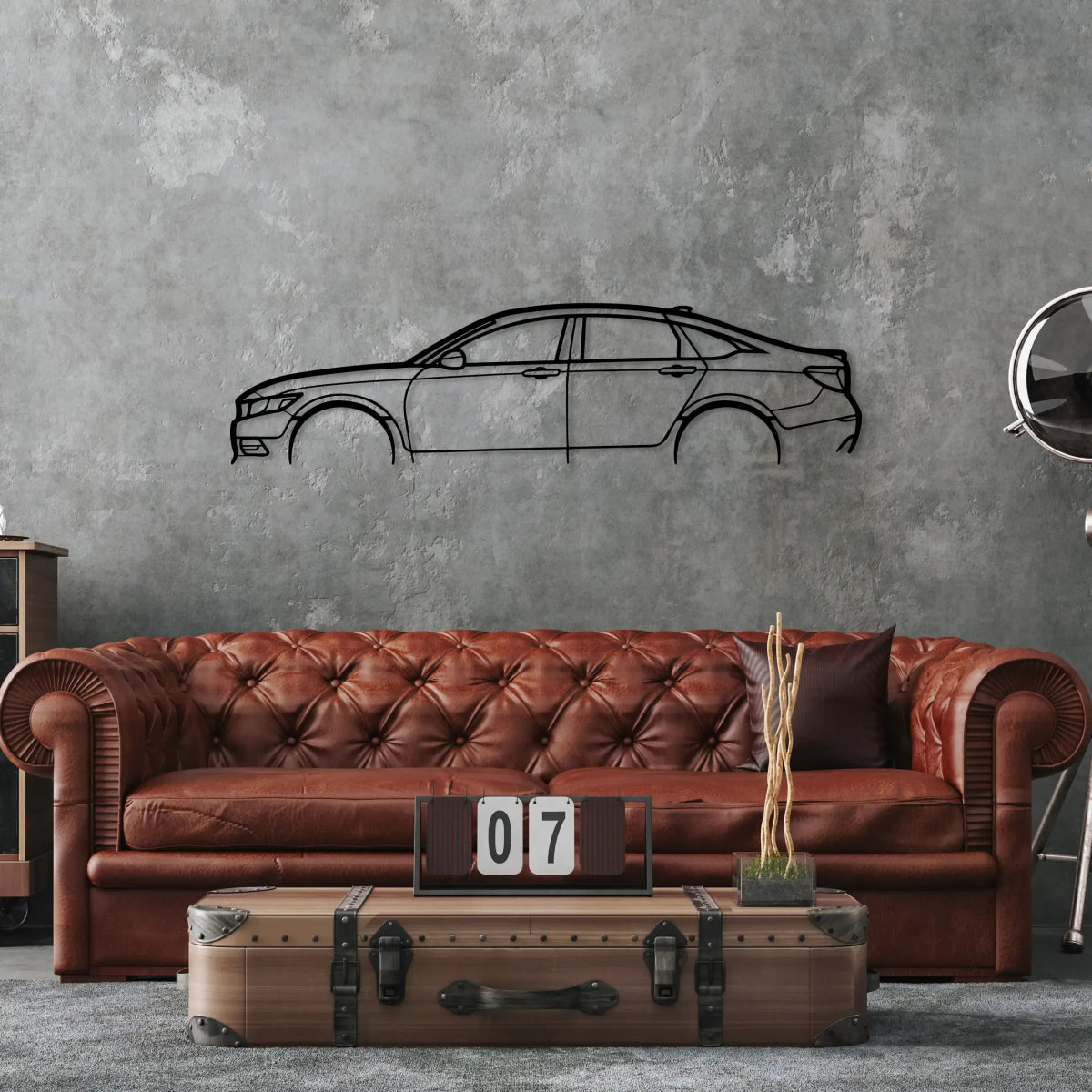 Accord Car Silhouette Metal Wall Art - BrossHome Metal Wall Art
