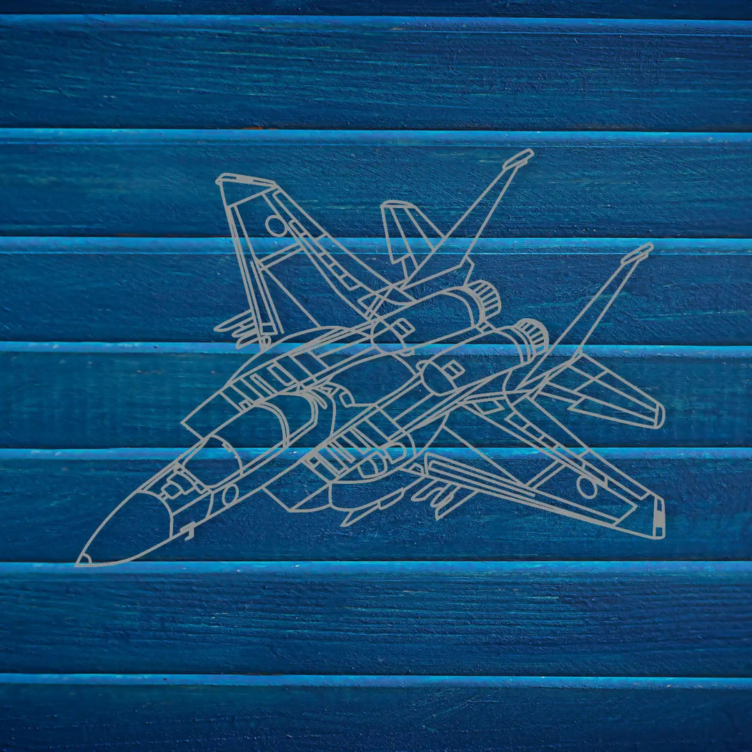 Air Force Jet Wireframe Metal Wall Art - BrossHome Metal Wall Art