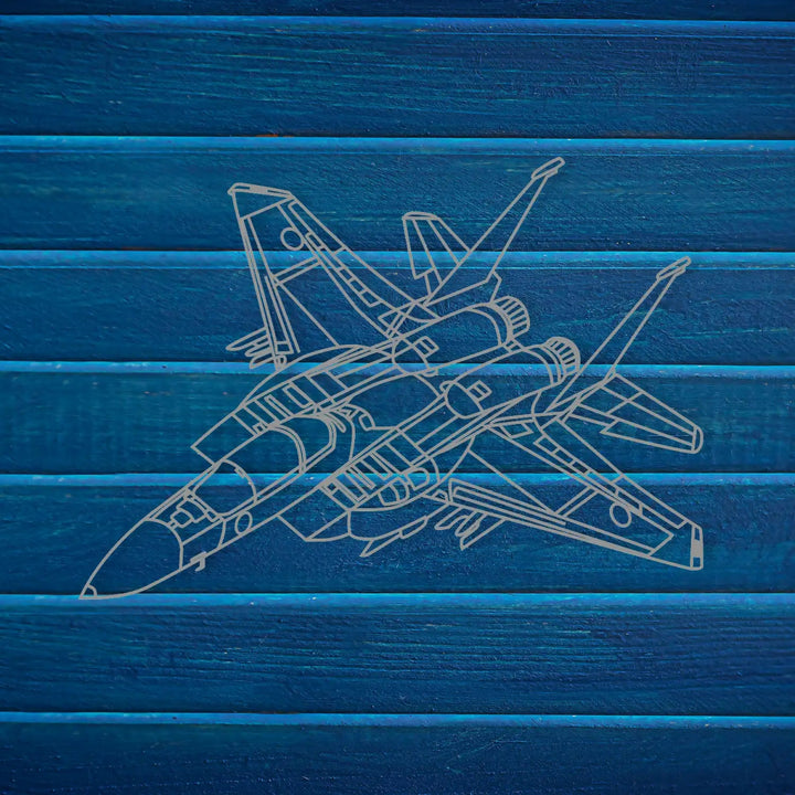 Air Force Jet Wireframe Metal Wall Art - BrossHome Metal Wall Art