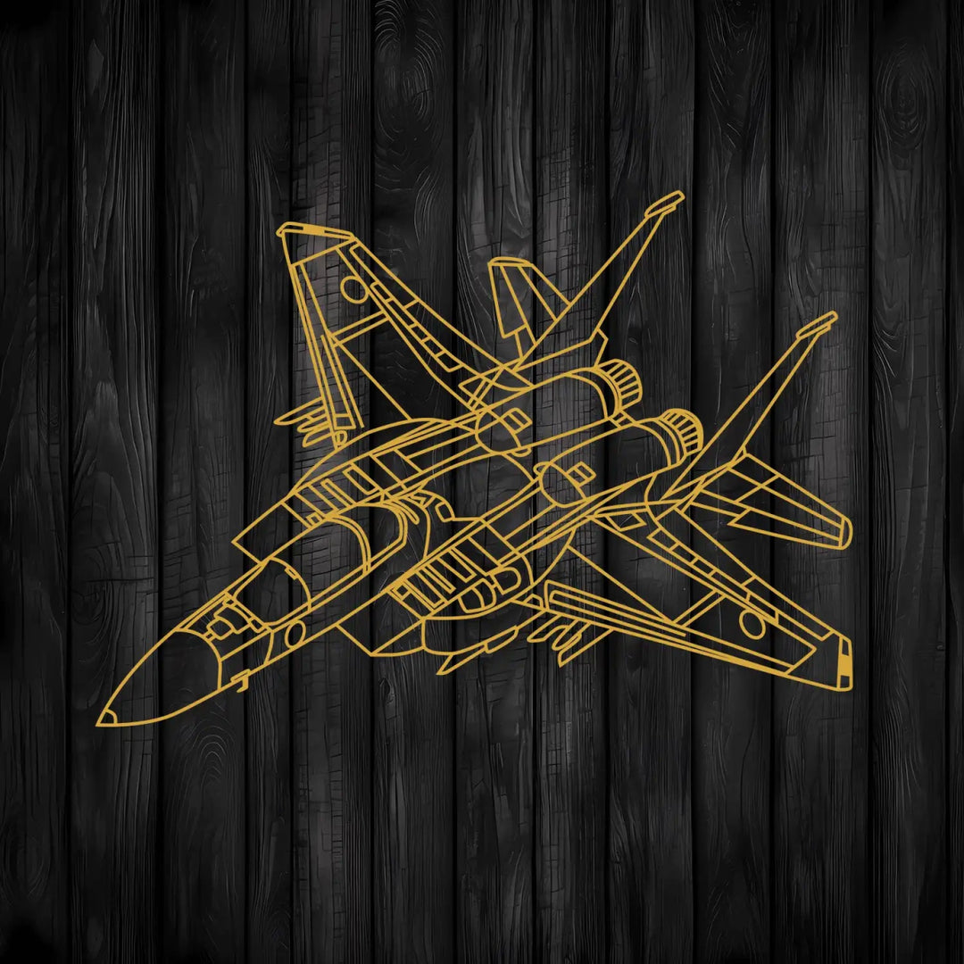 Air Force Jet Wireframe Metal Wall Art - BrossHome Metal Wall Art