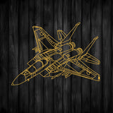 Air Force Jet Wireframe Metal Wall Art - BrossHome Metal Wall Art