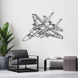 Air Force Jet Wireframe Metal Wall Art - BrossHome Metal Wall Art