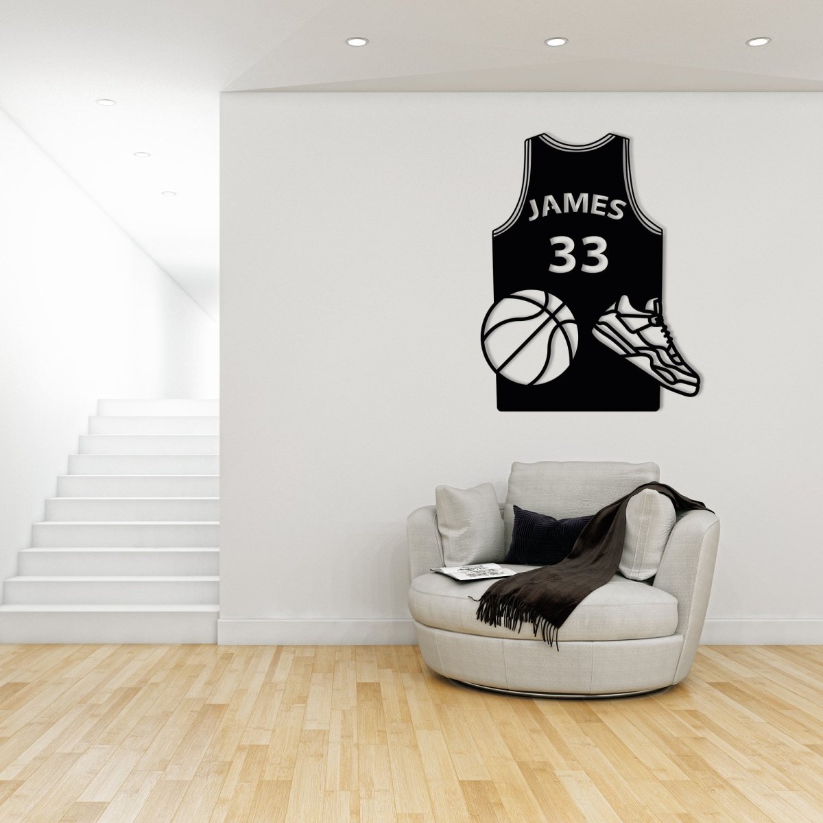 Basketball Jersey Name Custom Wall Art Decor - BrossHome Metal Wall Art