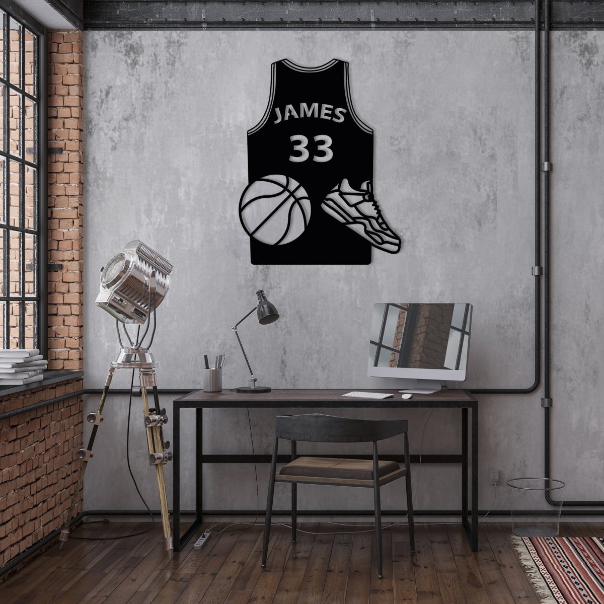Basketball Jersey Name Custom Wall Art Decor - BrossHome Metal Wall Art