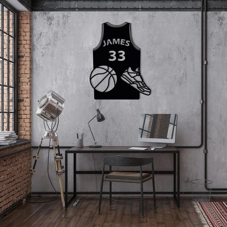 Basketball Jersey Name Custom Wall Art Decor - BrossHome Metal Wall Art