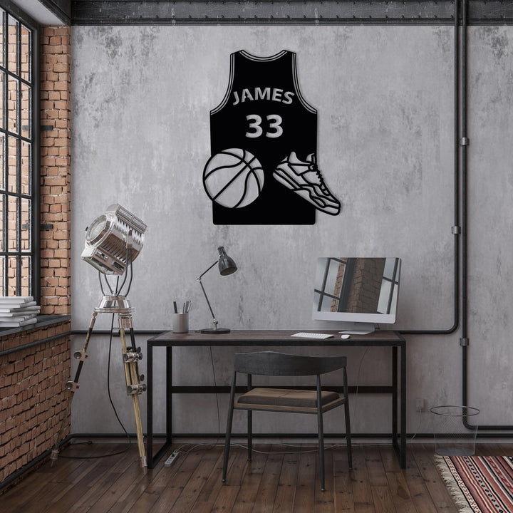 Basketball Jersey Name Custom Wall Art Decor - BrossHome Metal Wall Art