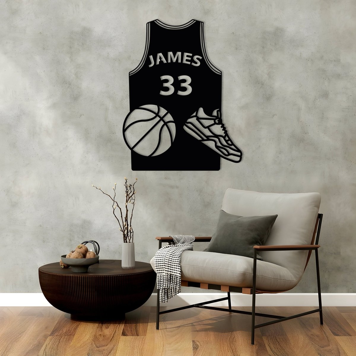 Basketball Jersey Name Custom Wall Art Decor - BrossHome Metal Wall Art