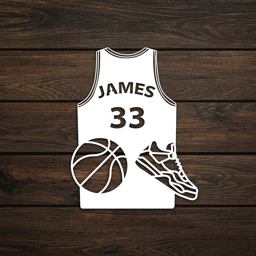 Basketball Jersey Name Custom Wall Art Decor - BrossHome Metal Wall Art